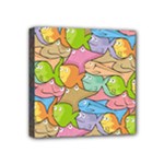 Fishes Cartoon Mini Canvas 4  x 4 