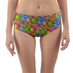 Fishes Cartoon Background Reversible Mid-Waist Bikini Bottoms