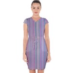 Rainbow Stripe Version 2 Capsleeve Drawstring Dress 