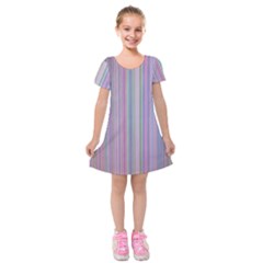 Rainbow Stripe Version 2 Kids  Short Sleeve Velvet Dress from UrbanLoad.com