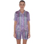 Rainbow Stripe Version 2 Satin Short Sleeve Pyjamas Set