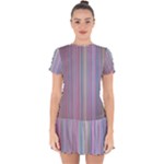 Rainbow Stripe Version 2 Drop Hem Mini Chiffon Dress