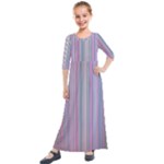 Rainbow Stripe Version 2 Kids  Quarter Sleeve Maxi Dress