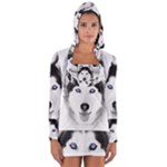 Wolf Moon Mountains Long Sleeve Hooded T-shirt