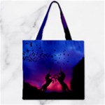 Unicorn Sunset Zipper Grocery Tote Bag