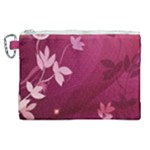 Pink Flower Art Canvas Cosmetic Bag (XL)