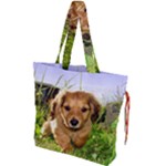 Puppy In Grass Drawstring Tote Bag