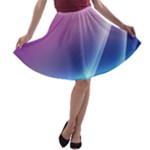 Purple Blue Wave A-line Skater Skirt