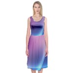 Purple Blue Wave Midi Sleeveless Dress