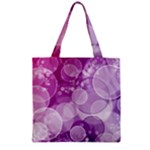 Purple Bubble Art Zipper Grocery Tote Bag