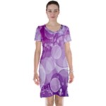 Purple Bubble Art Short Sleeve Nightdress