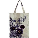 Purple Flower Art Zipper Classic Tote Bag