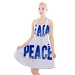 Peace Bird Halter Party Swing Dress 