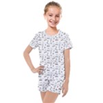 Music Notes Background Wallpaper Kids  Mesh Tee and Shorts Set