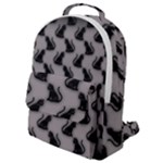 Black Cats On Gray Flap Pocket Backpack (Small)