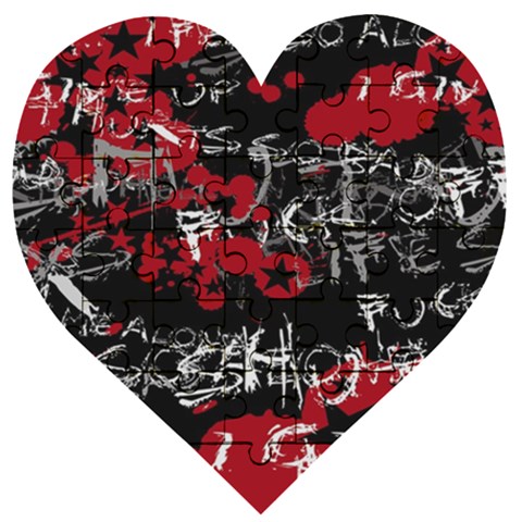 Emo Graffiti Wooden Puzzle Heart from UrbanLoad.com