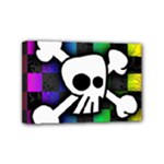 Checker Rainbow Skull Mini Canvas 6  x 4  (Stretched)