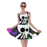 Checker Rainbow Skull Skater Dress
