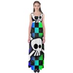 Checker Rainbow Skull Empire Waist Maxi Dress