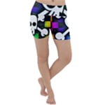 Checker Rainbow Skull Lightweight Velour Yoga Shorts