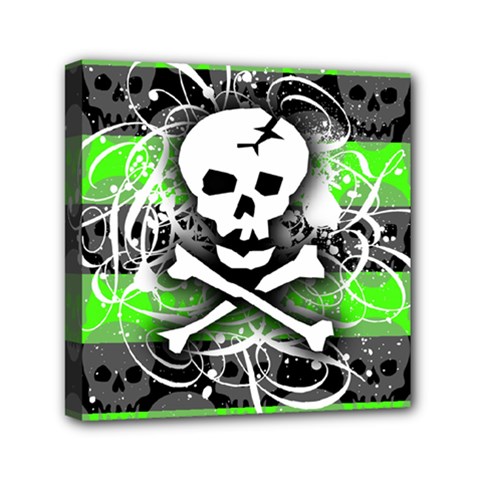 Deathrock Skull Mini Canvas 6  x 6  (Stretched) from UrbanLoad.com