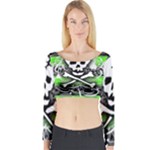 Deathrock Skull Long Sleeve Crop Top