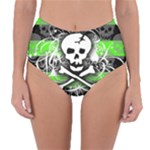 Deathrock Skull Reversible High-Waist Bikini Bottoms