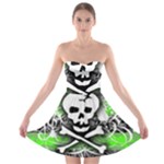 Deathrock Skull Strapless Bra Top Dress