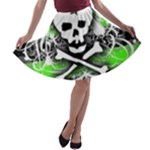 Deathrock Skull A-line Skater Skirt