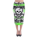 Deathrock Skull Midi Pencil Skirt