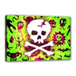 Deathrock Skull & Crossbones Canvas 18  x 12  (Stretched)