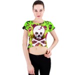 Deathrock Skull & Crossbones Crew Neck Crop Top