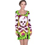 Deathrock Skull & Crossbones Long Sleeve Nightdress