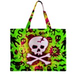 Deathrock Skull & Crossbones Zipper Mini Tote Bag