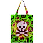 Deathrock Skull & Crossbones Zipper Classic Tote Bag