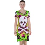 Deathrock Skull & Crossbones Short Sleeve Nightdress