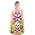 Deathrock Skull & Crossbones Scoop Neck Skater Dress