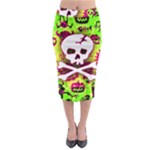 Deathrock Skull & Crossbones Midi Pencil Skirt