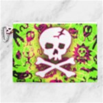 Deathrock Skull & Crossbones Canvas Cosmetic Bag (XL)