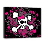 Girly Skull & Crossbones Deluxe Canvas 20  x 16  (Stretched)