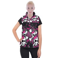 Girly Skull & Crossbones Women s Button Up Vest from UrbanLoad.com