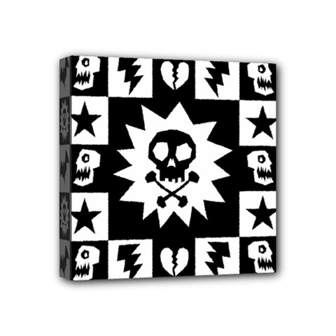 Gothic Punk Skull Mini Canvas 4  x 4  (Stretched) from UrbanLoad.com