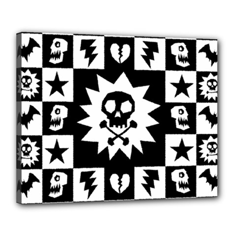 Gothic Punk Skull Canvas 20  x 16  (Stretched) from UrbanLoad.com