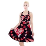 Love Heart Splatter Halter Party Swing Dress 