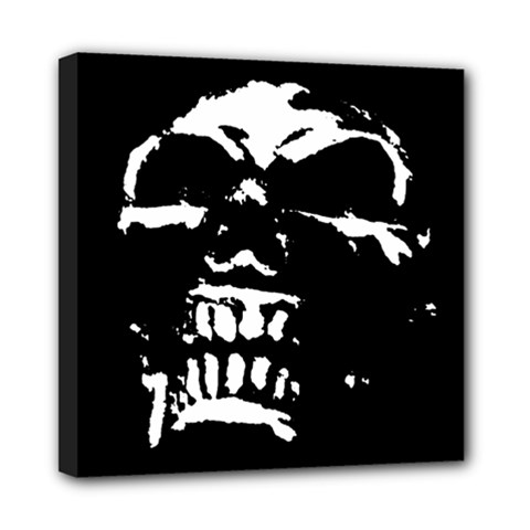 Morbid Skull Mini Canvas 8  x 8  (Stretched) from UrbanLoad.com