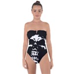 Morbid Skull Tie Back One Piece Swimsuit