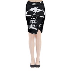 Morbid Skull Midi Wrap Pencil Skirt from UrbanLoad.com