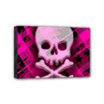 Pink Plaid Skull Mini Canvas 6  x 4  (Stretched)