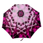 Pink Plaid Skull Folding Umbrella