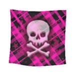 Pink Plaid Skull Square Tapestry (Small)